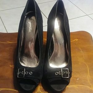 Size 9 black suede platforms